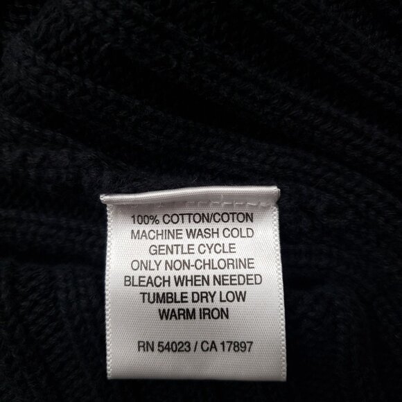 Old Navy Black Ribbed Knit Cotton Pullover Sweater Size XXL Y2K Classic Casual - Picture 5 of 5